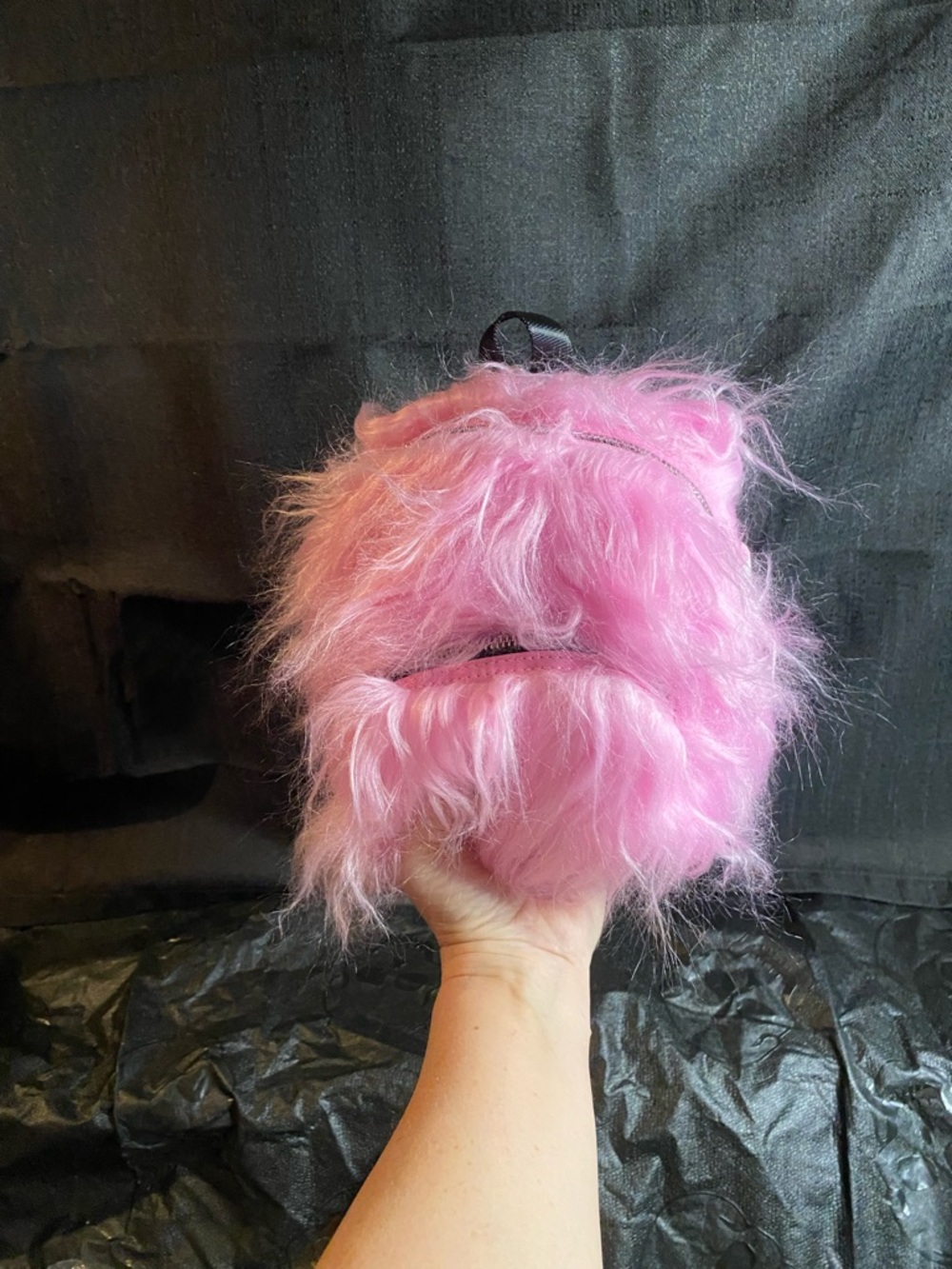 Sugar Thrillz Pink Fuzzy Kids Backpack - Picture 4 of 6